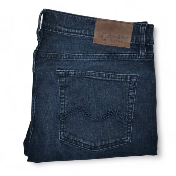 Urban Star Men's Size 36x34 Jeans Dark Indigo Stretch Denim Slimming - Picture 1 of 8